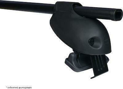 Cam Metallic Car Roof Bars Logico 110cm for Alfa Romeo Mito 3D Set with Roof Rack Legs Black