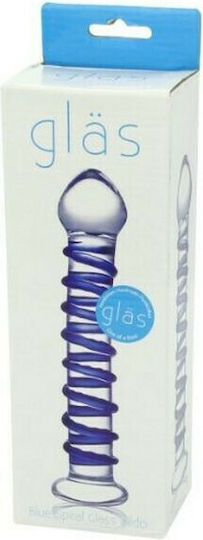 Glas Γυάλινο Dildo Blue 18cm