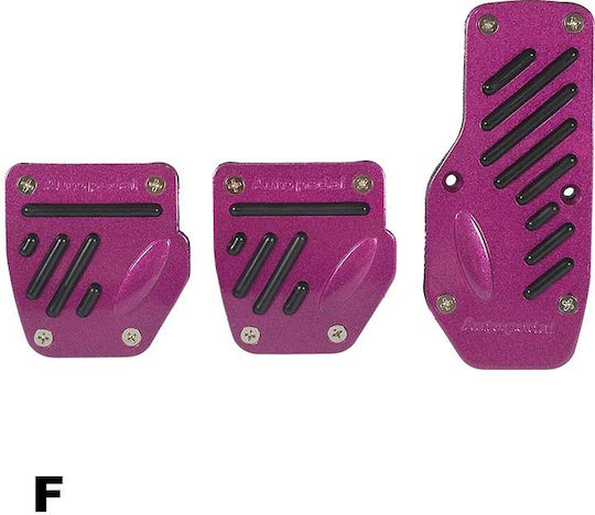 Autoline Car Pedal Set Universal Purple 3pcs