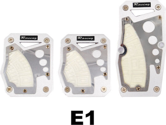 Autoline "C1" Car Pedal Set Illuminated Universal White 3pcs