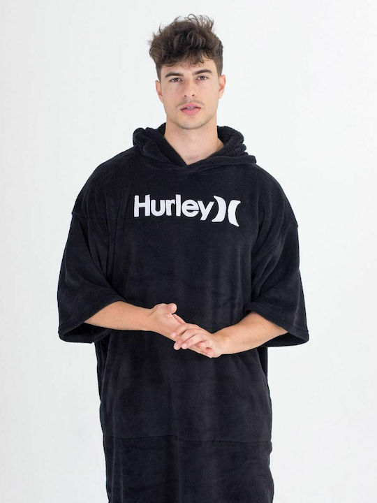 Hurley One & Only Πόντσο Θαλάσσης από Μικροΐνες Μαύρο