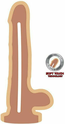 ToyJoy Get Real Dual Density Dildo with Balls Realistic Silicone Dildo with Scrotum & Suction Cup Flesh 20cm