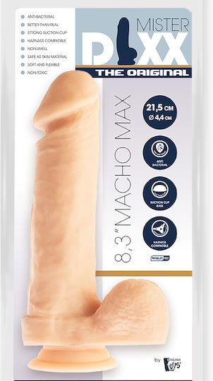 Dream Toys Mr Dixx Macho Max Glass Dildo with Balls and Suction Cup Flesh 21cm