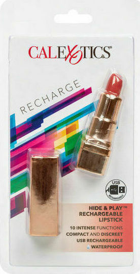 Calexotics Hide & Play Lipstick Recharge Mini Δονητής 7.5cm Gold / Red