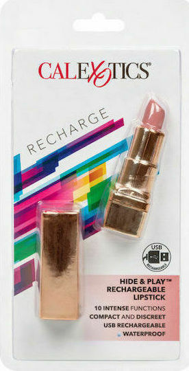 Calexotics Hide & Play Rechargable Lipstick Mini Δονητής 7.5cm Soft Pink