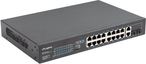 Lanberg RSFE-16P-2C-150 Unmanaged L2 PoE+ Switch με 16 Θύρες Gigabit (1Gbps) Ethernet και 2 SFP Θύρες