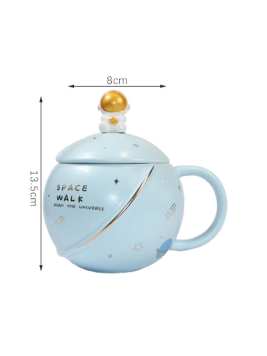 Planet Spacewalk Cănă Ceramică cu capac Albastru 400ml 1buc