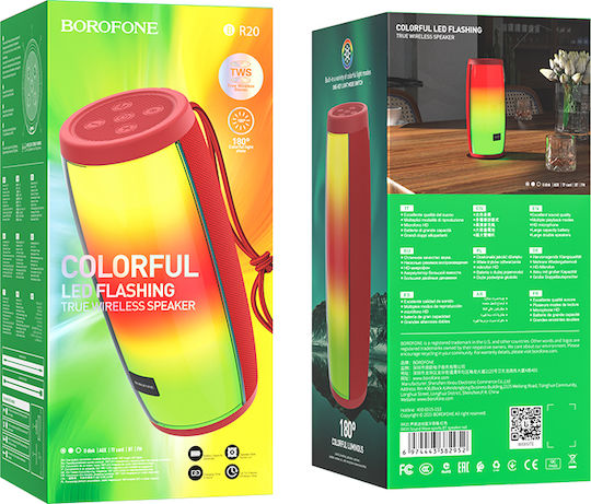 Borofone BR20 Bluetooth Speaker 10W with Radio and Battery Life up to 4 hours Red