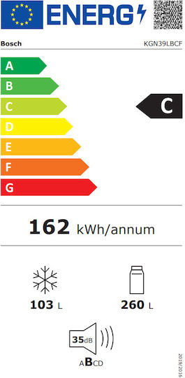 Bosch Ψυγειοκαταψύκτης 363lt Total NoFrost Υ203xΠ60xΒ66.5εκ. Μαύρος KGN39LBCF