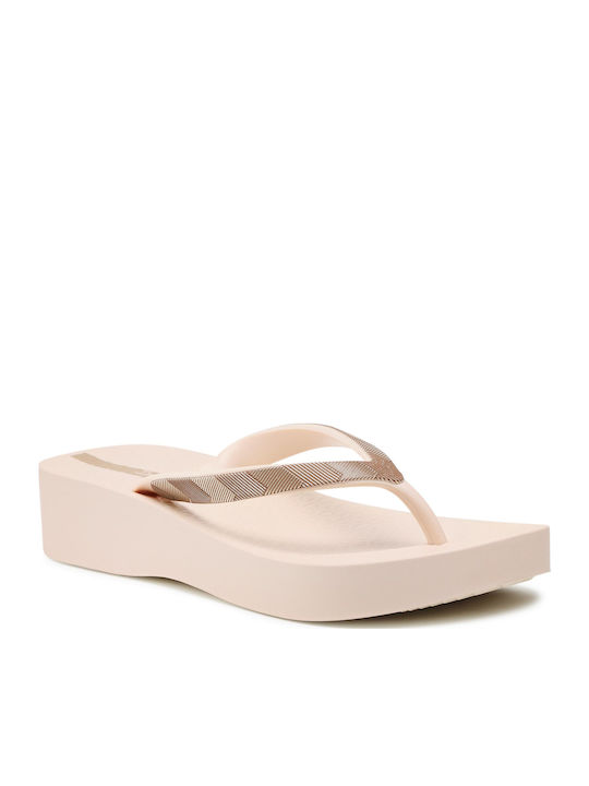 Women's Platform Flip Flops Beige