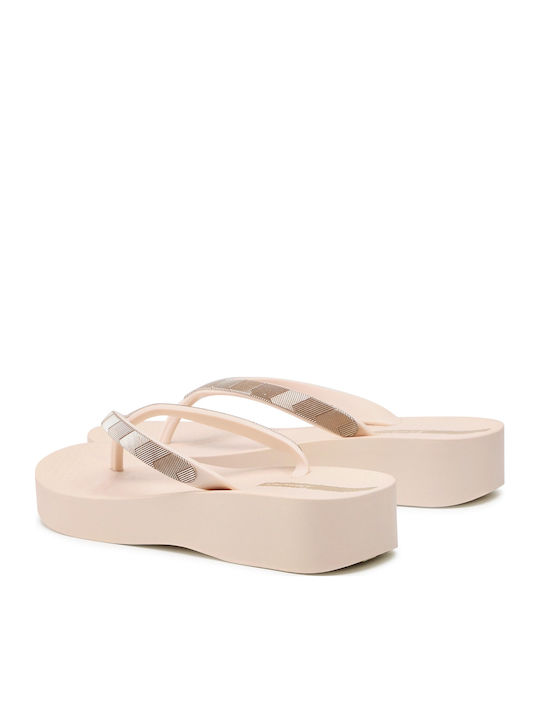 Women's Platform Flip Flops Beige