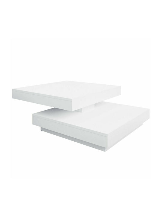 Square Coffee Table Nenani Wooden White L70xW70xH34cm.