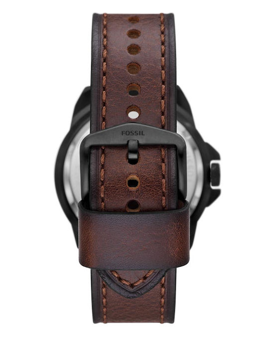 Fossil Bronson Men's Watch 43mm Battery with Brown Leather Strap Fossil Bronson Men's Watch 43mm Battery with Brown Leather Strap