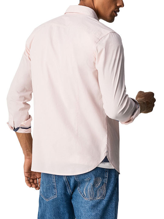 Pepe Jeans Men's Shirt Long Sleeve Cotton Pink