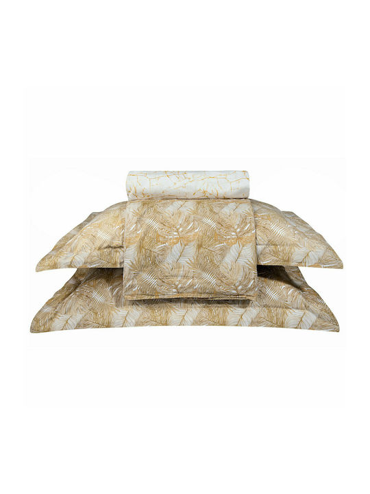 Greenwich Polo Club Duvet Cover Set Cotton Queen with 2 Pillowcases 240x260 2121 White / Gold