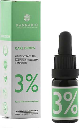 KannaBio Care Έλαιο Κάνναβης σε Σταγόνες 300mg με 3% CBD 10ml
