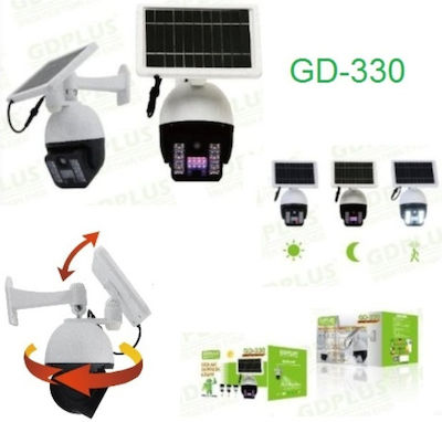 GDPLUS Solar Dummy Surveillance Dome Camera with LED Lighting White