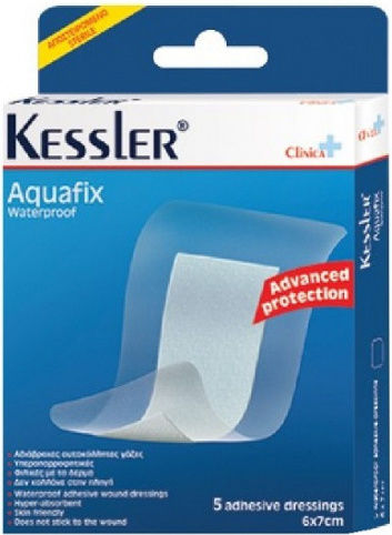 Kessler Aquafix Waterproof & Sterilized Plasters 7x6cm 5pcs