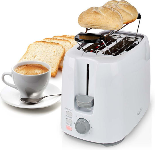 Nedis Prăjitor de pâine 2 sloturi 750W Alb