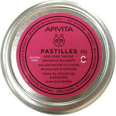 Apivita Pastilles Dropsuri fără Gluten Afine & Propolis 45gr