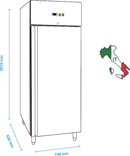 Klimaitalia Frigider comercial cu cameră L74xA83xÎ201cm AX 700 TN