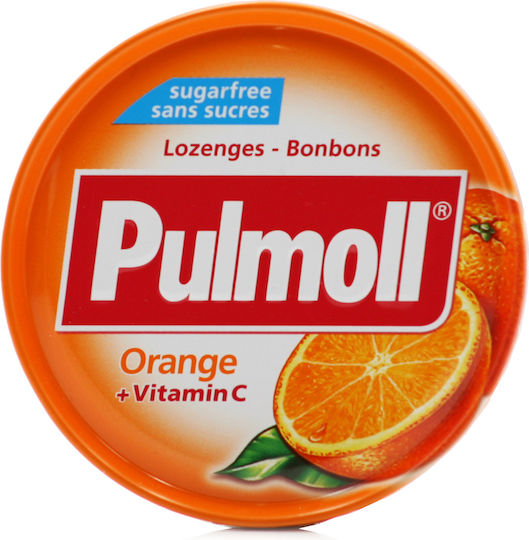 Pulmoll Vitamin C Παστίλιες για Ξηρό και Παραγωγικό Βήχα Χωρίς Ζάχαρη & Γλουτένη Πορτοκάλι 45gr