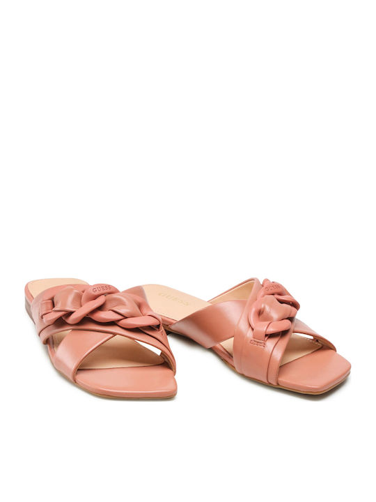 Sameya Leder Flache Sandalen für Damen in Rosa Farbe