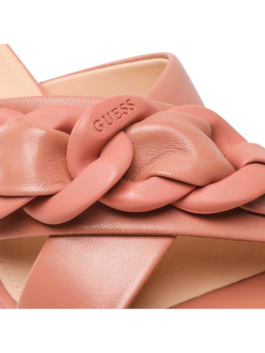 Sameya Leder Flache Sandalen für Damen in Rosa Farbe