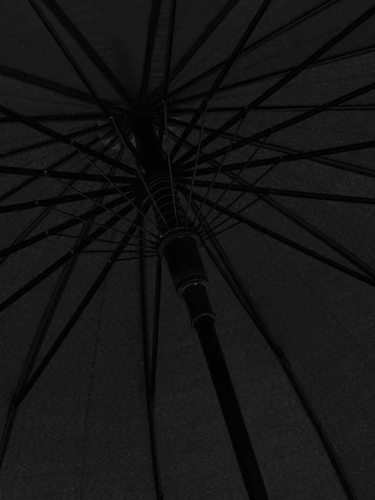 vidaXL Automatic Umbrella with Walking Stick Black