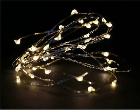 20 Lichterketten LED 1m. Warmes Weiß Batterie in Zeichenfolge 1Stück