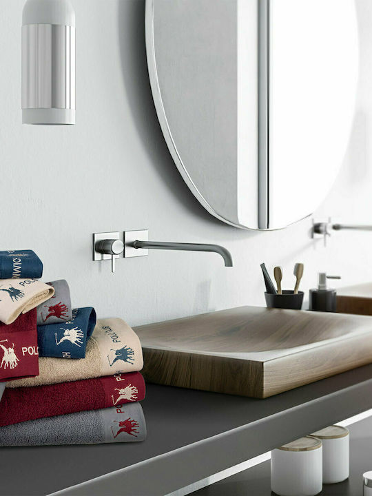 Greenwich Polo Club Handtuch 2670 Grau / Bordeaux 4 Stück Gewicht 480gr/m²