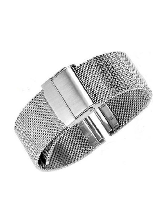 Mesh Milanese Metallic-Armband Silber 24mm