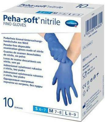 Hartmann Peha-Soft Fino Nitrile Examination Gloves Powder Free Blue 10pcs