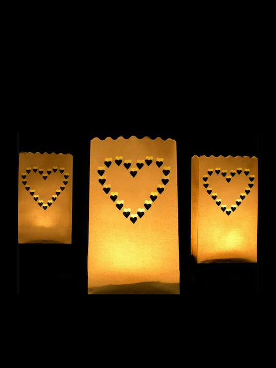 PartyDeco Wedding Lantern Heart 10pcs 25cm