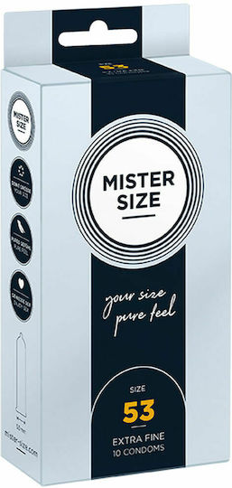 Mister Size Προφυλακτικά Extra Fine Size 53mm 10τμχ 53mm Λεπτά για Φυσική Αίσθηση Natural