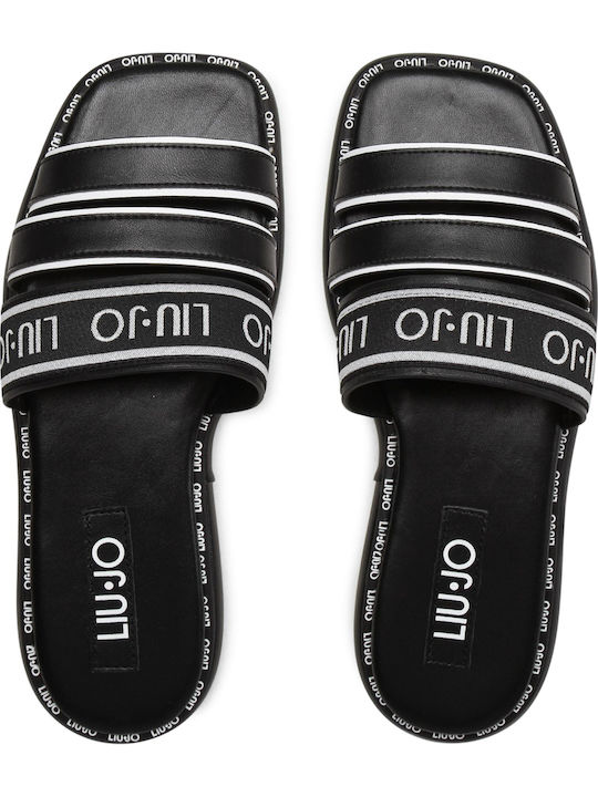 Amelia Leder Flache Sandalen für Damen in Schwarz Farbe