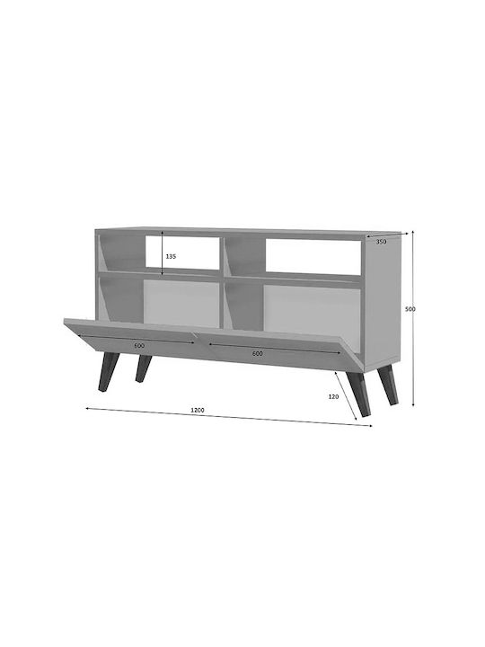 Έπιπλο Τηλεόρασης Inci Λευκό Μ120xΠ35xΥ50cm