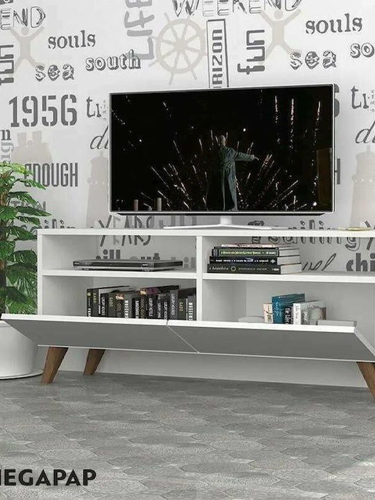 Inci Particle Board TV Furniture Λευκό L120xW35xH50cm