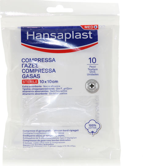 Hansaplast Sterile Gauze Pads 10x10cm Med 10pcs