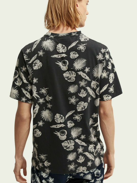 Scotch & Soda T-shirt Bărbătesc cu Mânecă Scurtă Negru