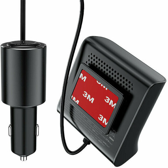 Acefast B8 Încărcător Auto 90W 3A De Încărcare Rapidă Cu Porturi 3xUSB-A 1xType-C Cu Cablu Integrat Culoare Neagră