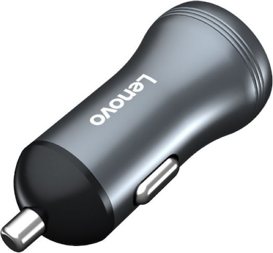 Lenovo Автомобилен Заряден Устройство с Портове 1xUSB-A 1xType-C Черен Цвят
