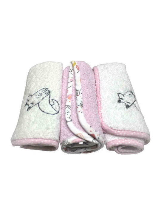 Baby Star Shoulder Burp Cloth Pink 29x29cm 3pcs 1074/Pink