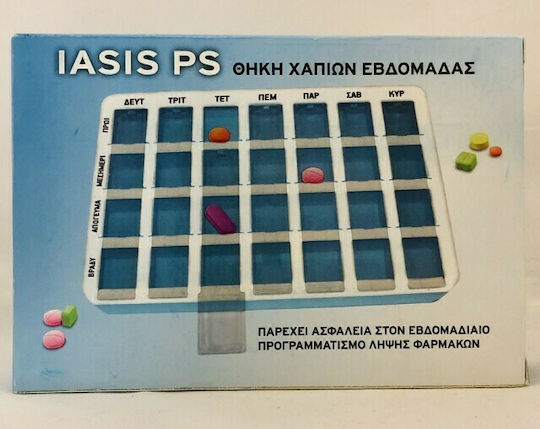 Iasis Iasis Ps Седмична Кутия За Хапчета С 28 Места В Бял Цвят