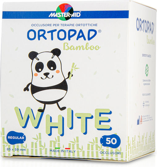 Master Aid Ortopad Bamboo White Οφθαλμικά Επιθέματα για Παιδιά 85x59mm 50τμχ