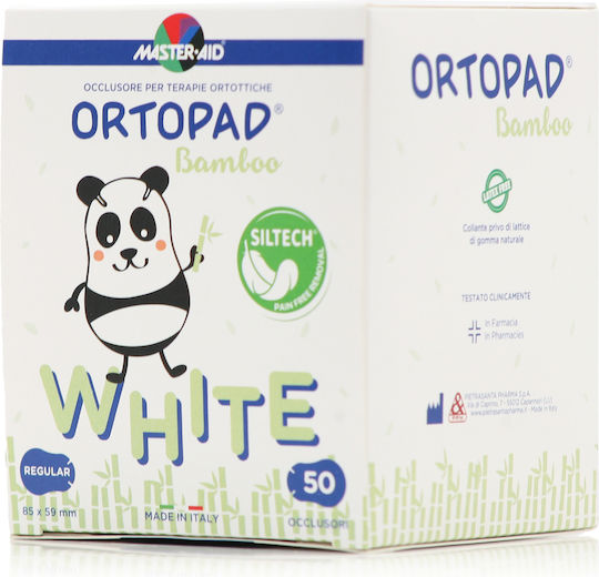 Master Aid Ortopad Bamboo White Οφθαλμικά Επιθέματα για Παιδιά 85x59mm 50τμχ