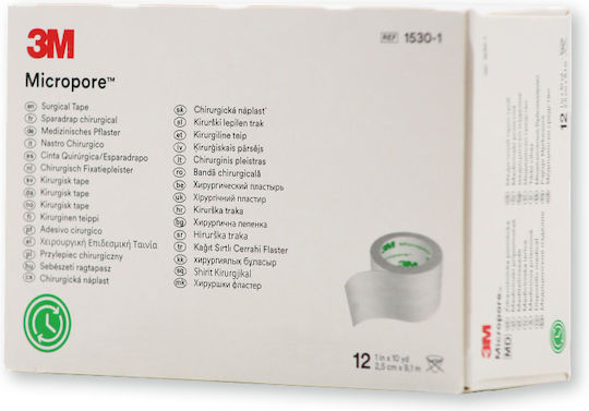 3M Micropore Paper Bandage Tapes 2.5cm x 9.1m 12pcs