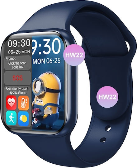 WearFit HW22 Pro Max 45mm Smartwatch with Heart Rate Monitor (Navy Blue)