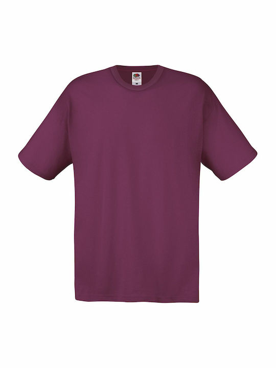 Fruit of the Loom Original T Men's Short Sleeve Promotional T-Shirt Burgundy