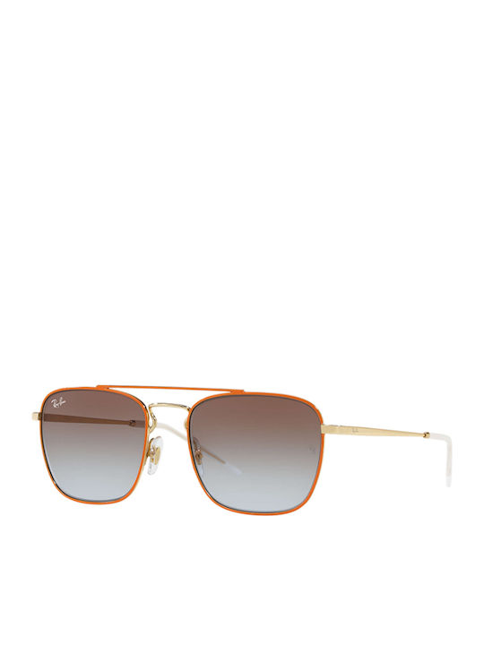 Ray Ban Sonnenbrillen mit Gold Rahmen und Blau Verlaufsfarbe Linse RB3588 9061/2W